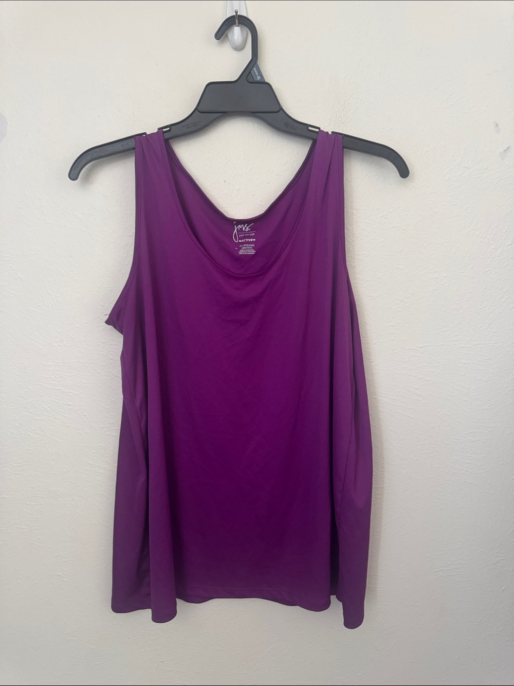JM Collection Vibrant Plum Scoop Neck Tank Top